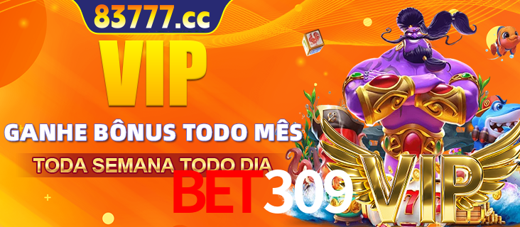 Banner promocional do bet309 oferecendo 100% de recompensas adicionais contínuas para quem fizer o login diário (Daily sign-in), com um mascote de coelho.