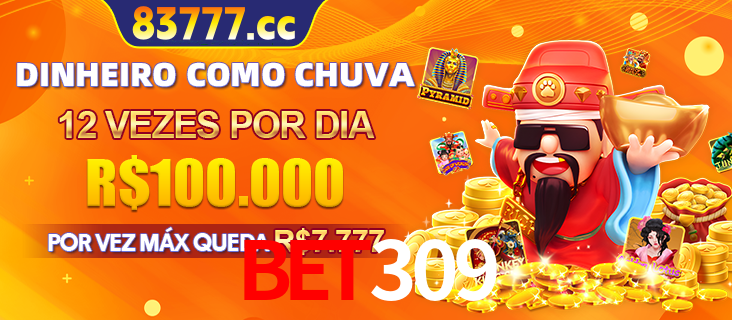 Banner do programa de recompensas Recomende para amigos do bet309, detalhando os bônus por convidar amigos, com prêmios que chegam a R$288.888.