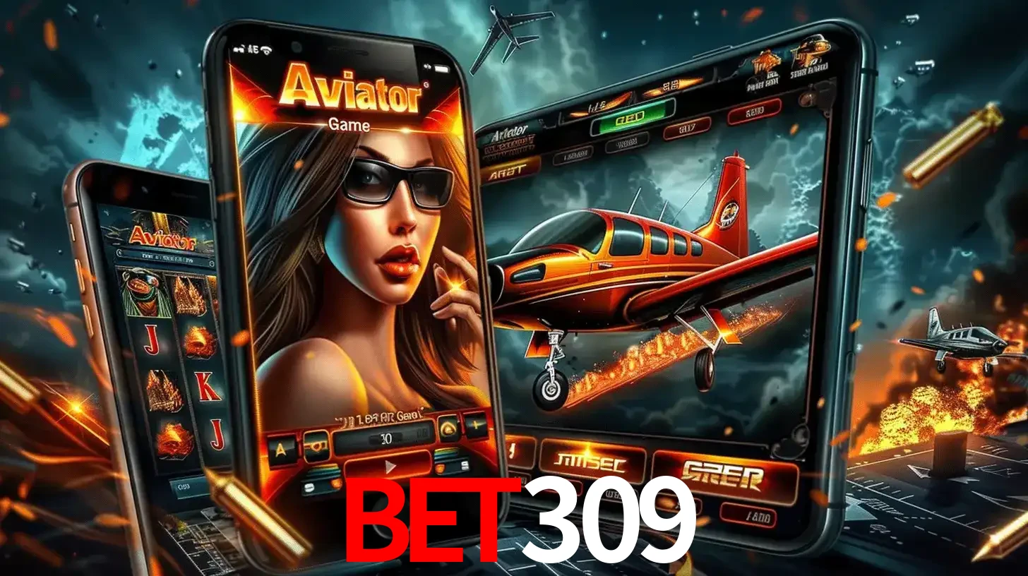 O popular jogo de apostas Aviator exibido em vários celulares e tablets, mostrando a interface emocionante e a ação de voo disponíveis para jogar agora no bet309.